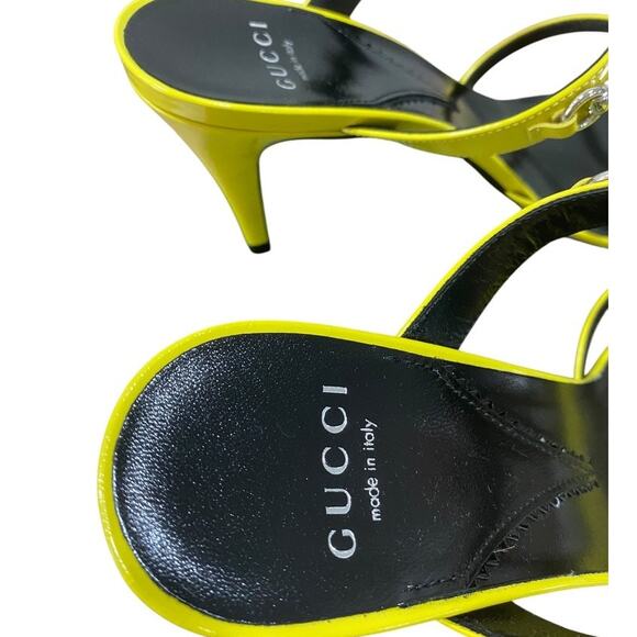 Gucci Slim Horsebit Slide Sandal Yellow Mule Regent 75mm 38 8 - Picture 4 of 7
